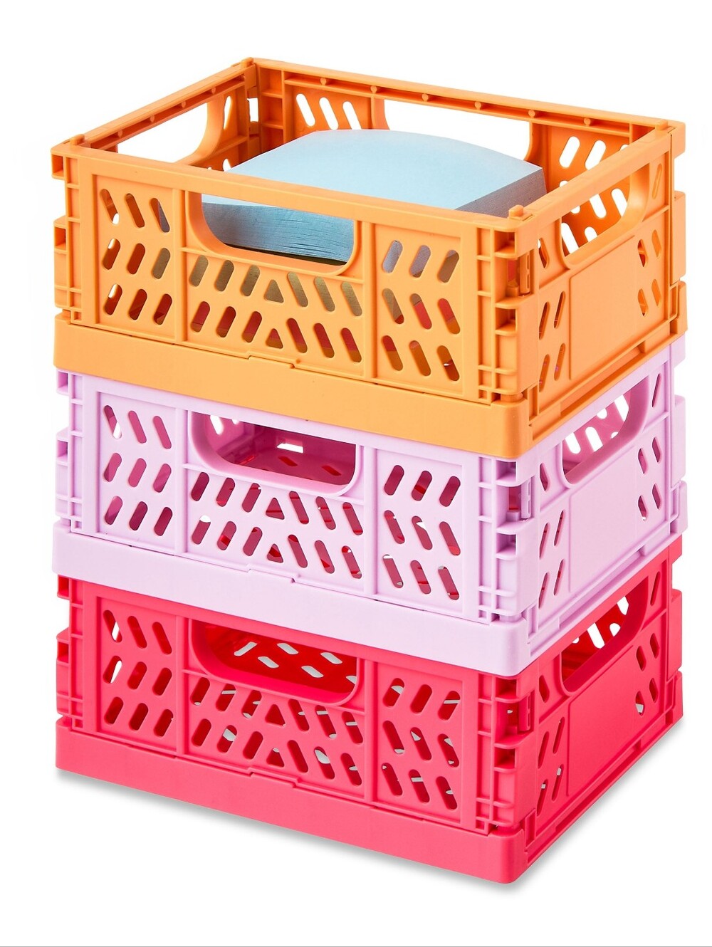 Mini Collapsible Crates - Lavender, Green, Orange (3 Pack) - Picture 4 of 6